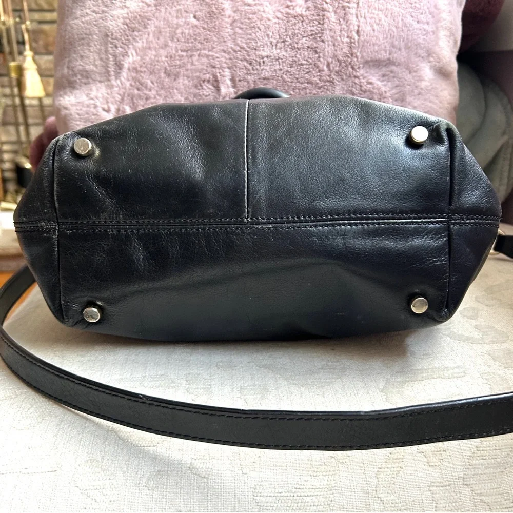 Kate Spade Black Leather Carry-all Shoulder Satchel/Crossbody Bag